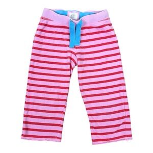 Mini Boden Girls Pink and Red Striped Cropped Baggy Bottoms